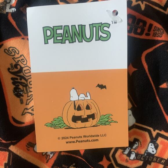 NWT PEANUTS MEN'S BLACK/ORANGE SPOOKY VIBES HALLOWEEN PAJAMA/LOUNGE PANTS LARGE - Picture 5 of 6